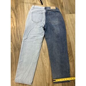 Ladies Blue Savvy Split Color Half & Half Blue Jeans Sz 11 29X26"